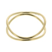 Bague double anneau croisé - Taille 55 - en Gold filled (or laminé)   x1|raw }}