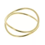 Bague double anneau croisé - Taille 55 - en Gold filled (or laminé) x1