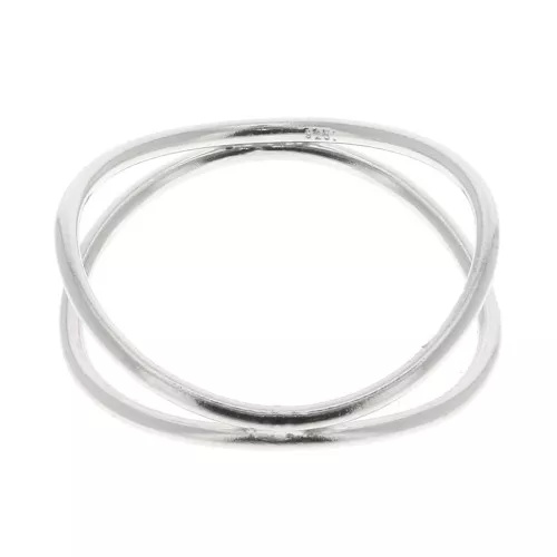 Bague double anneau croisé - Taille 50 - en Argent 925 x1