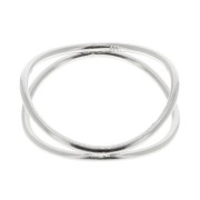 Bague double anneau croisé - Taille 55 - en Argent 925 x1
