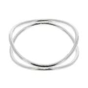 Bague double anneau croisé - Taille 55 - en Argent 925 x1