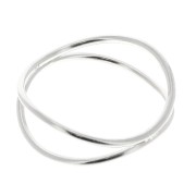 Bague double anneau croisé - Taille 55 - en Argent 925 x1