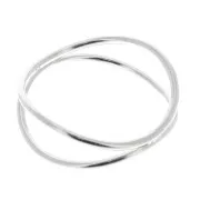 Bague double anneau croisé - Taille 55 - en Argent 925 x1