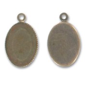 Serti pendentif pour cabochon fond plat 25x18 mm bronze|raw }}