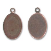Serti pendentif pour cabochon fond plat 18x13 mm cuivré vieilli|raw }}
