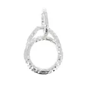 Pendentif serti diamanté 10x8mm pour cabochon 6 mm - Argent 925 x1