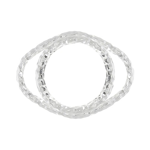 Intercalaire serti diamanté 14x10 mm cabochon 8 mm - Argent 925 x1