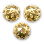 Boules filigranées 6 mm doré à l'or fin x10|raw }}