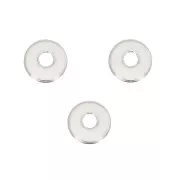 Perles rondelles Heishi - disques plats percés - 4 mm en Argent 925 x6