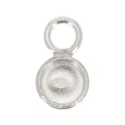 Mini serti pendentif rond pour cabochon fond plat 3 mm - Argent 925 x1