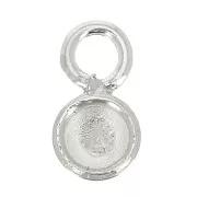 Mini serti pendentif rond pour cabochon fond plat 4 mm - Argent 925 x1