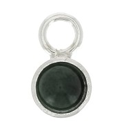 Mini serti pendentif rond pour cabochon fond plat 4 mm - Argent 925 x1