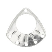 Intercalaire chandelier triangle ethnique 19.5 mm avec 6 trous - Argent 925 x1