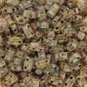 Miyuki Half Tila Beads 5x2.3x1.9mm HTL-4501 - Transparent Light Topaz Picasso x10g|raw }}