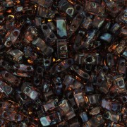 Miyuki Half Tila Beads 5x2.3x1.9mm HTL-4502 - Transparent Dark Topaz Picasso x10g|raw }}