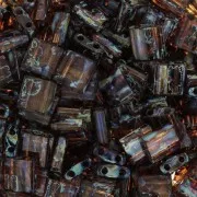 Miyuki Tila Beads 5x5x1.9 mm TL-4502 - Transparent Dark Topaz Picasso x10g