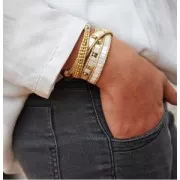 Miyuki Tila Beads 5x5x1.9 mm TL-4507 - Transparent Green Picasso x10g