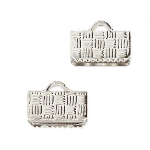 Embouts à serrer décorés 10 mm Placage Argent fin x50