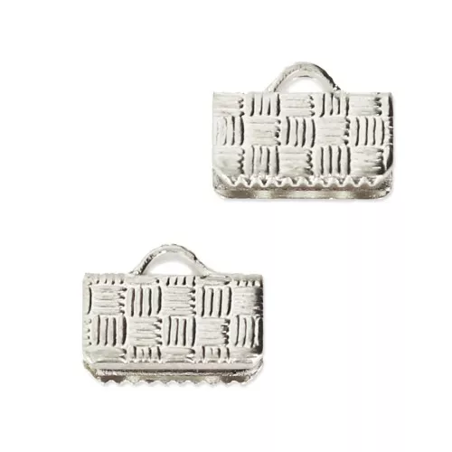 Embouts à serrer décorés 10 mm Placage Argent fin x50