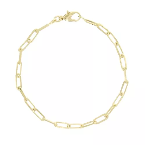 Bracelet maille rectangle limée 3.8 mm - Plaqué Or 3 microns x19cm