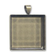 Médaillon pour cabochon 24x24 mm bronze x1