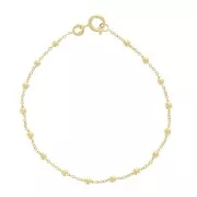 Bracelet maille forçat alternée perles 2.5 mm (1x1) - Plaqué Or 3 microns x17 cm