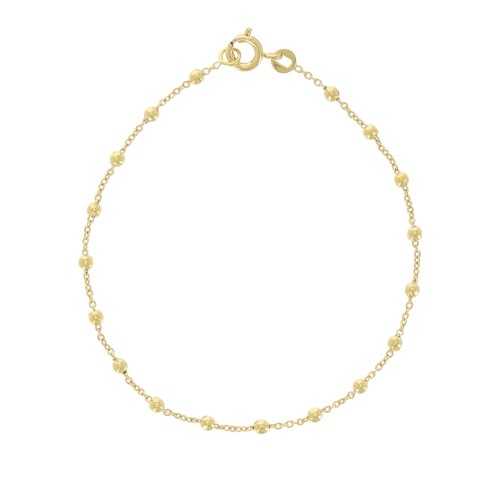 Bracelet maille forçat alternée perles 2.5 mm (1x1) - Plaqué Or 3 microns x18 cm