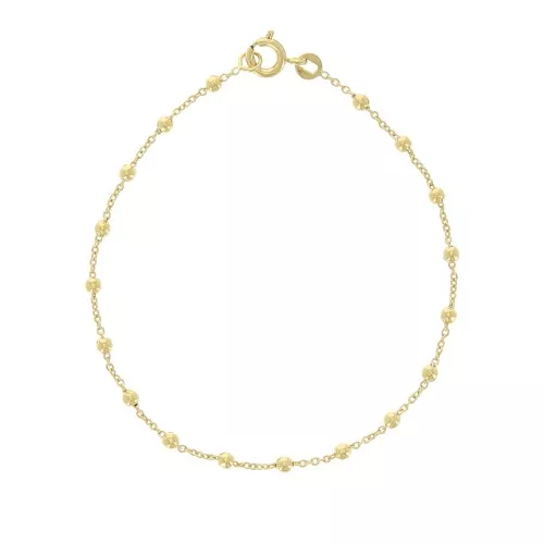 Bracelet maille forçat alternée perles 2.5 mm (1x1) - Plaqué Or 3 microns x18 cm