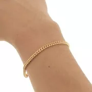 Chaîne maille Gourmette 3.55 mm - Plaqué Or 3 microns x20cm