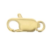 Fermoir mousqueton allongé 14 mm avec anneau ouvert - Plaqué Or 3 microns x1