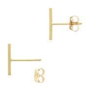 Boucles d'oreilles barre forme T 10 mm en Gold filled (or laminé) x2|raw }}