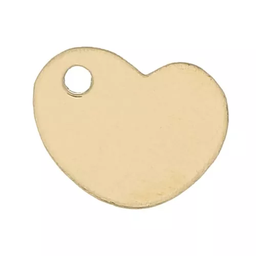 Sequin coeur 7x8 mm - médaille à graver - Gold filled (or laminé) x1