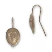 Crochets d'oreilles ovales 16x11 mm avec anneau fermé - bronze x2