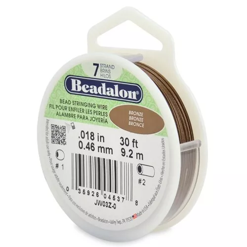 Fil Cablé 7 brins 0.46 mm - Beadalon - Bronze x9,2 m