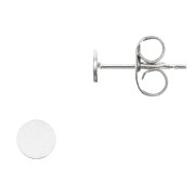 Boucles d'oreilles ronde pour cabochon 4 mm - Argent 925 x2|raw }}