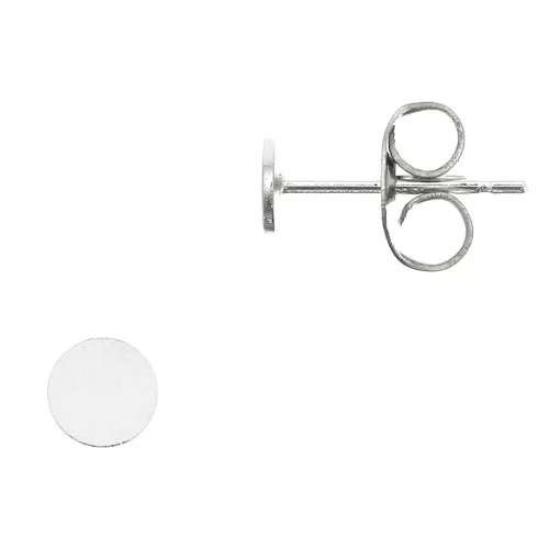 Boucles d'oreilles ronde pour cabochon 4 mm - Argent 925 x2