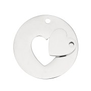 Pendentif coeur séparable original pour couple ou amis - Acier inoxydable