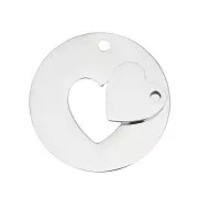Pendentif coeur séparable original pour couple ou amis - Acier inoxydable