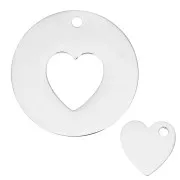 Pendentif coeur séparable original pour couple ou amis - Acier inoxydable