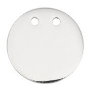 Pendentif rond double trou à graver 21 mm - Acier inoxydable x1|raw }}