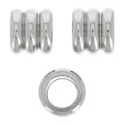 Perle gros trou 7x8 mm - Acier inoxydable x1