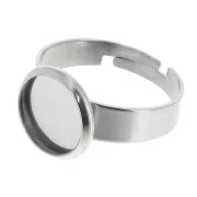Bague serti réglable pour cabochon fond plat 10 mm - Acier inoxydable 304 x1