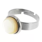 Bague serti réglable pour cabochon fond plat 10 mm - Acier inoxydable 304 x1