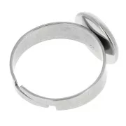 Bague serti réglable pour cabochon fond plat 10 mm - Acier inoxydable 304 x1
