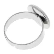 Bague serti réglable pour cabochon fond plat 12 mm en Acier inoxydable x1