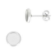 Clous d'oreilles pour cabochon fond plat 6 mm - Acier inoxydable x2|raw }}
