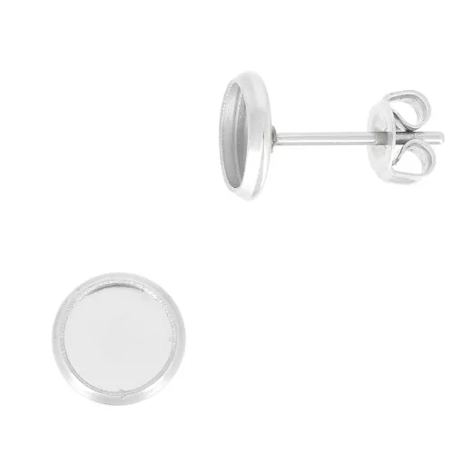 JewelryWe Bijoux Boucles D'Oreilles Homme 8MM Fibre De Carbone Clous D'Oreilles Plugs Acier Inoxydable Fantaisie Couleur Argent Noir Doré Avec Sac Cadeau