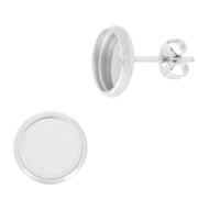 Clous d'oreilles pour cabochon fond plat 8 mm - Acier inoxydable 304 x2