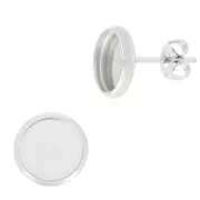 Clous d'oreilles pour cabochon fond plat 8 mm - Acier inoxydable 304 x2
