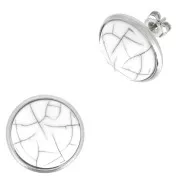 Clous d'oreilles pour cabochon fond plat 14 mm - Acier inoxydable x2